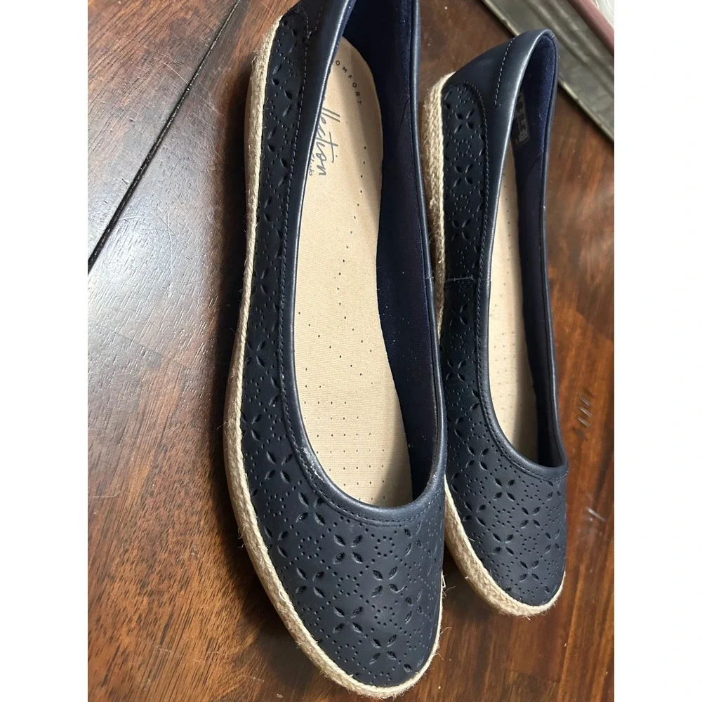 Clarks Navy Blue Espadrille Flats